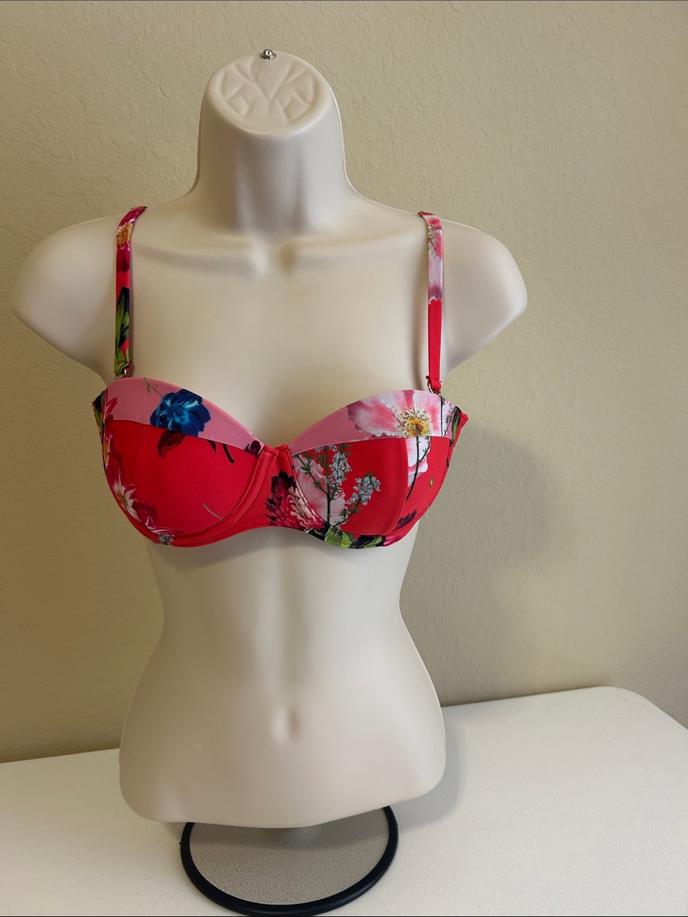 Ted Baker Pink and Red Floral Underwire Balconette Bra